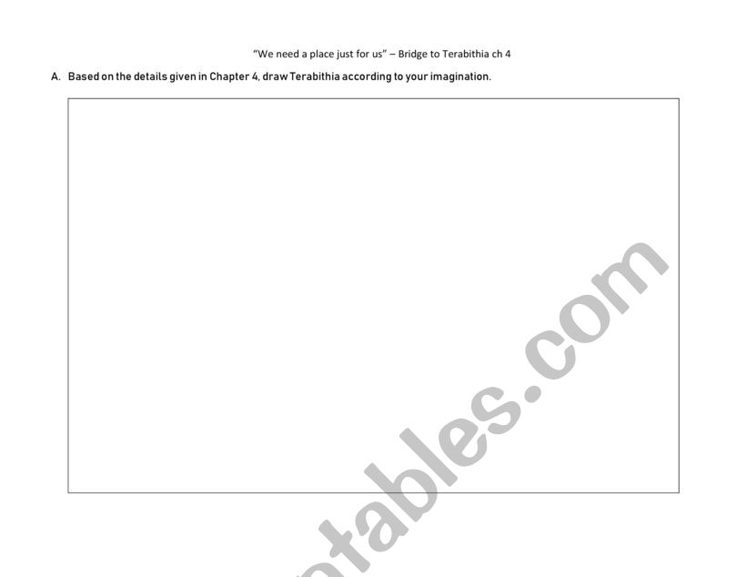 Bridge to Terabithia Ch 4 worksheet