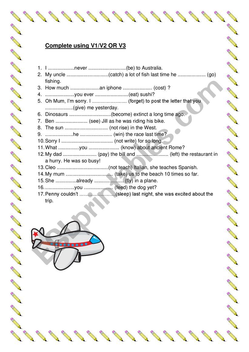 IRREGULAR VERBS QUIZ worksheet