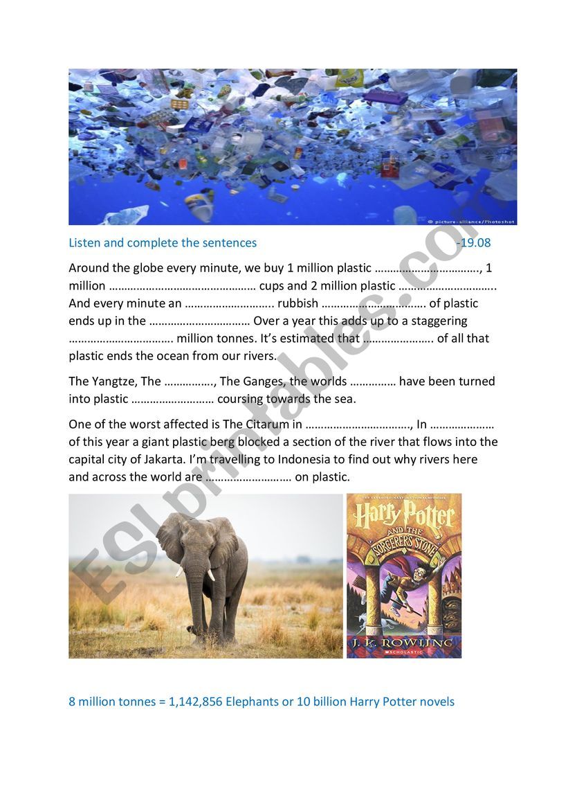 BBC - Drowning in plastic worksheet 2