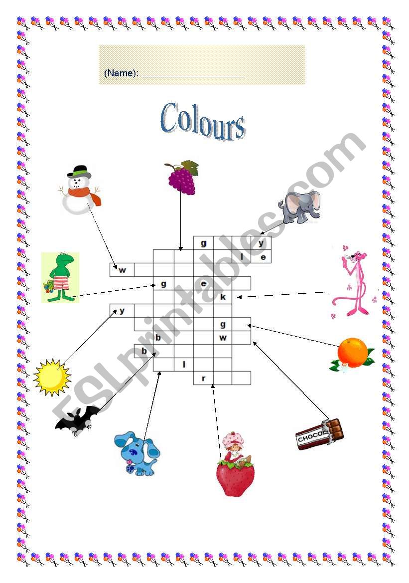 Colours worksheet