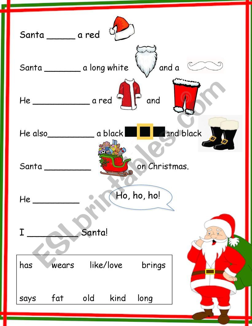 christmas-sentences-santa-claus-esl-worksheet-by-eigofunhouse