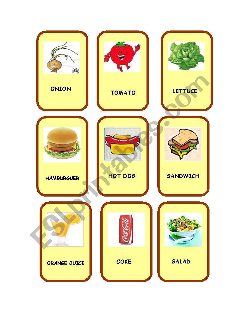 FOOD worksheet