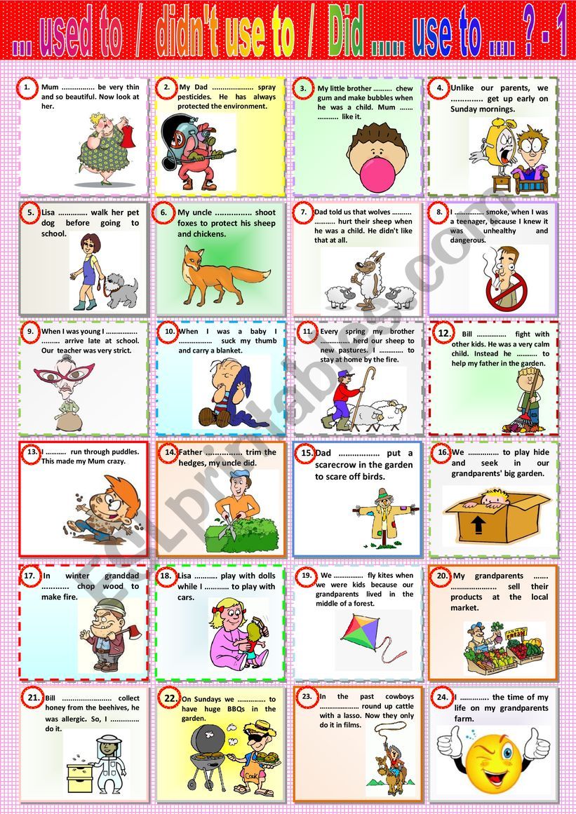 Used To / didn´t use to/ Did (you) use to ? Part 1 for Intermediate