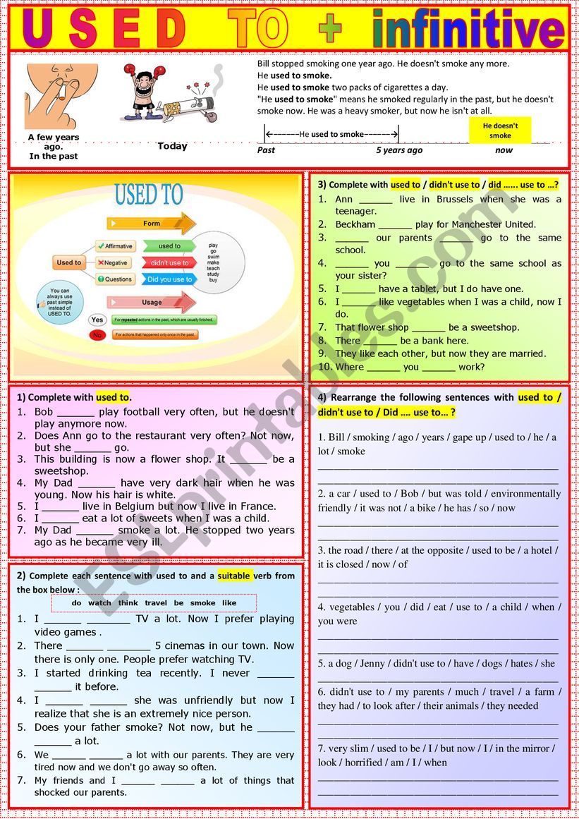 Used To / didnt use to/ Did (you) use to ?  for Intermediate to Upper Intermediate ss.