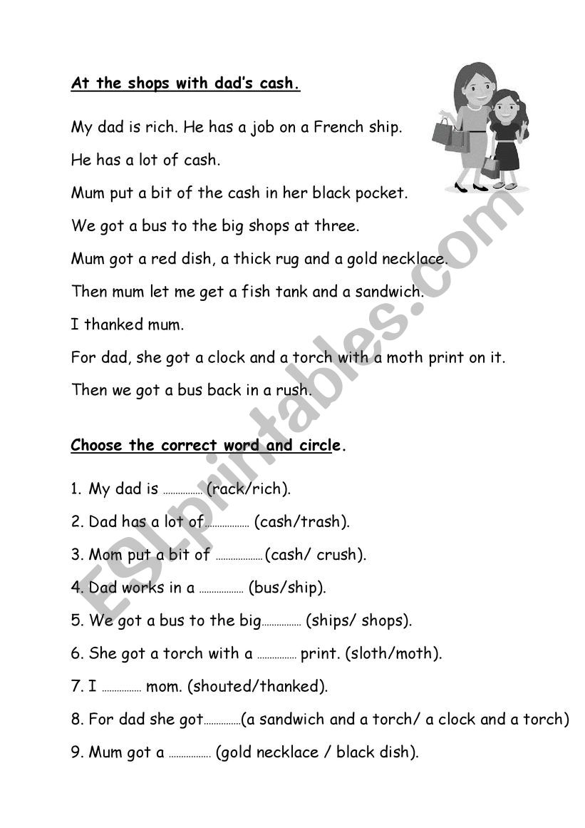 comprhension  worksheet