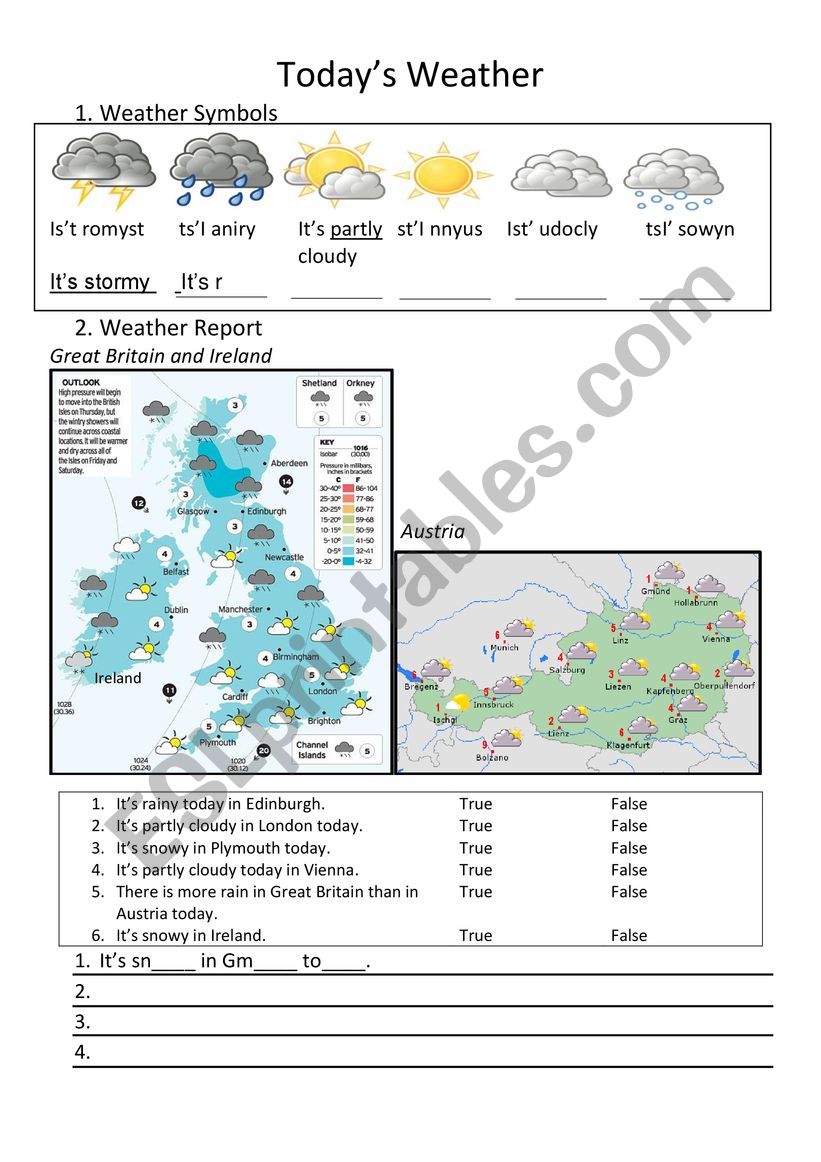 Weather worksheet