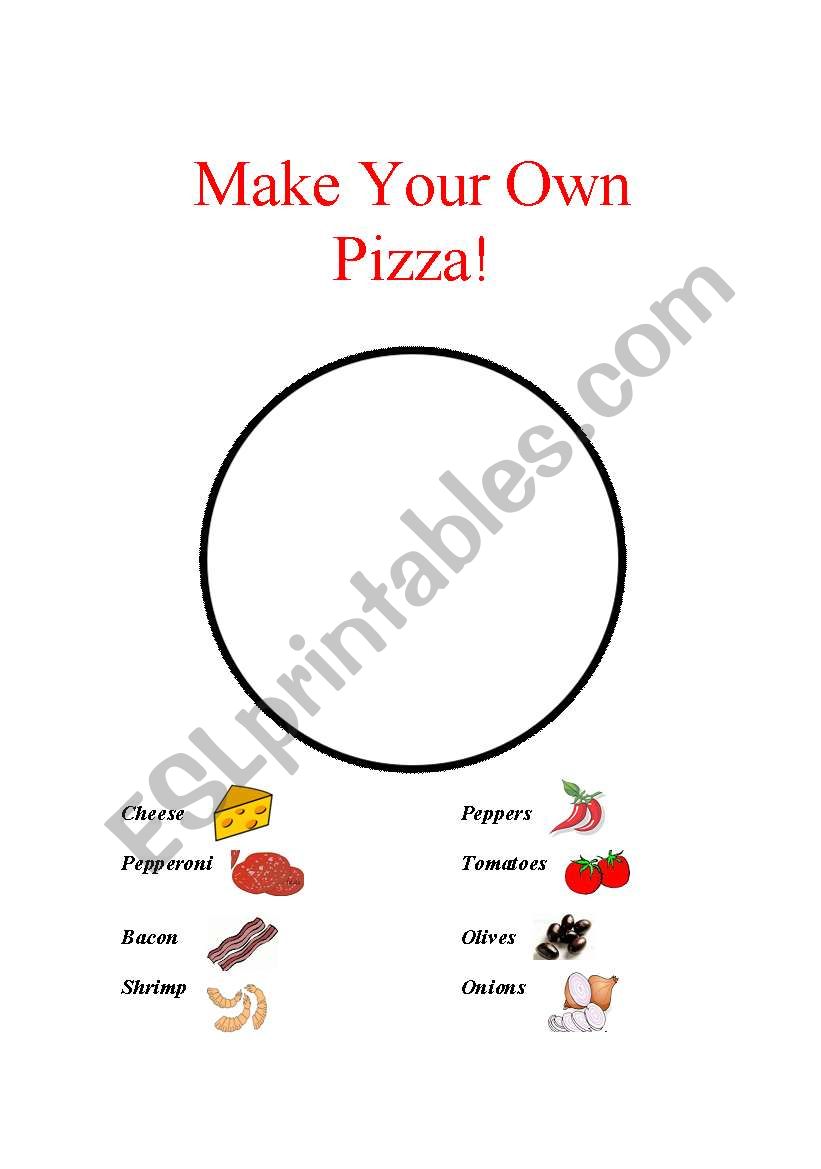 Make Your Own Pizza! worksheet