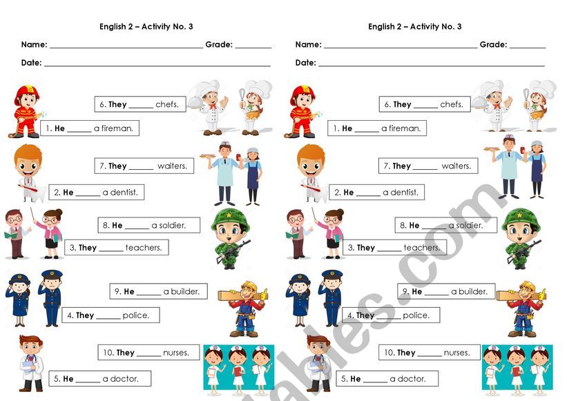 jobs worksheet