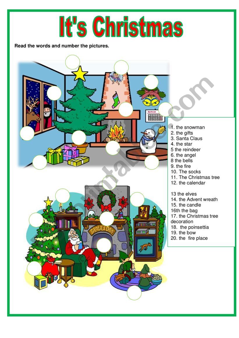 It is Christmas worksheet