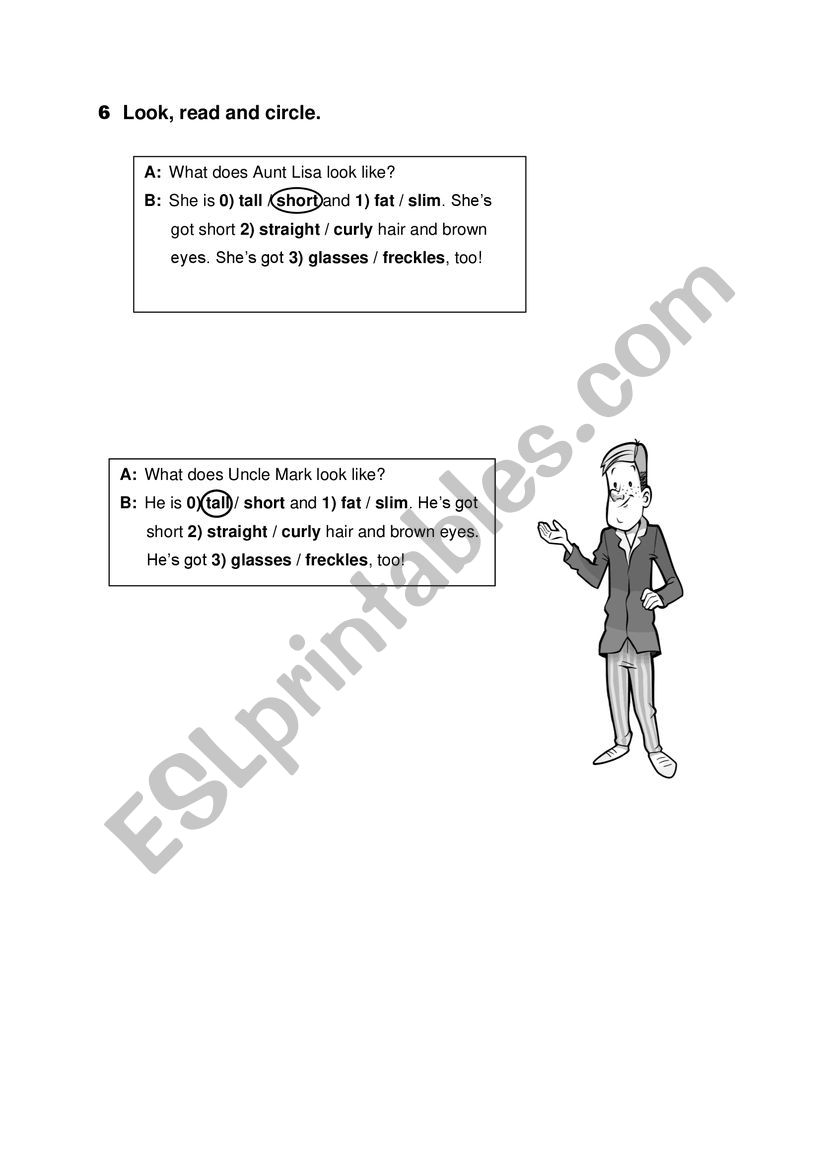 Describing people - easy worksheet