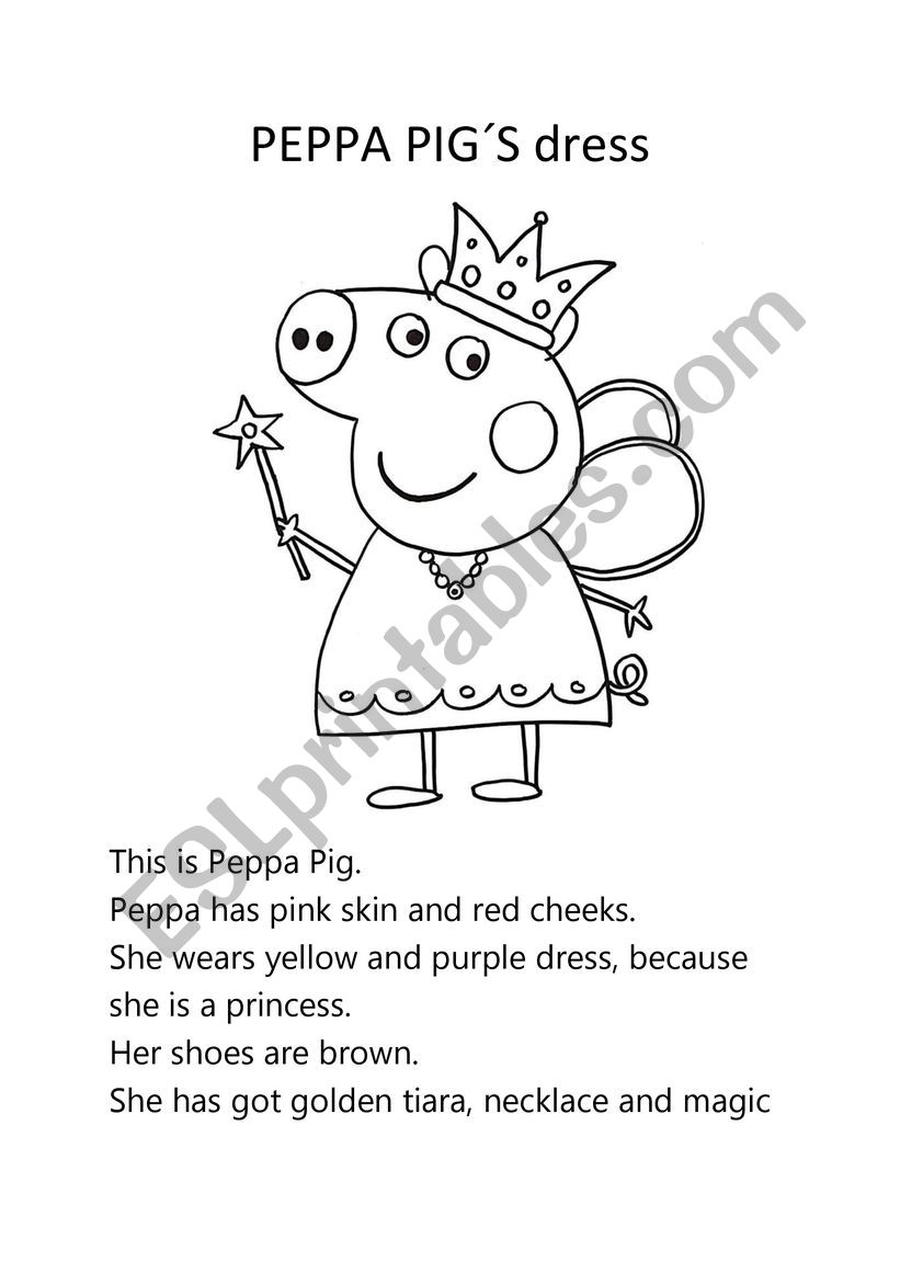 Peppa pig coloring esl worksheet by masy