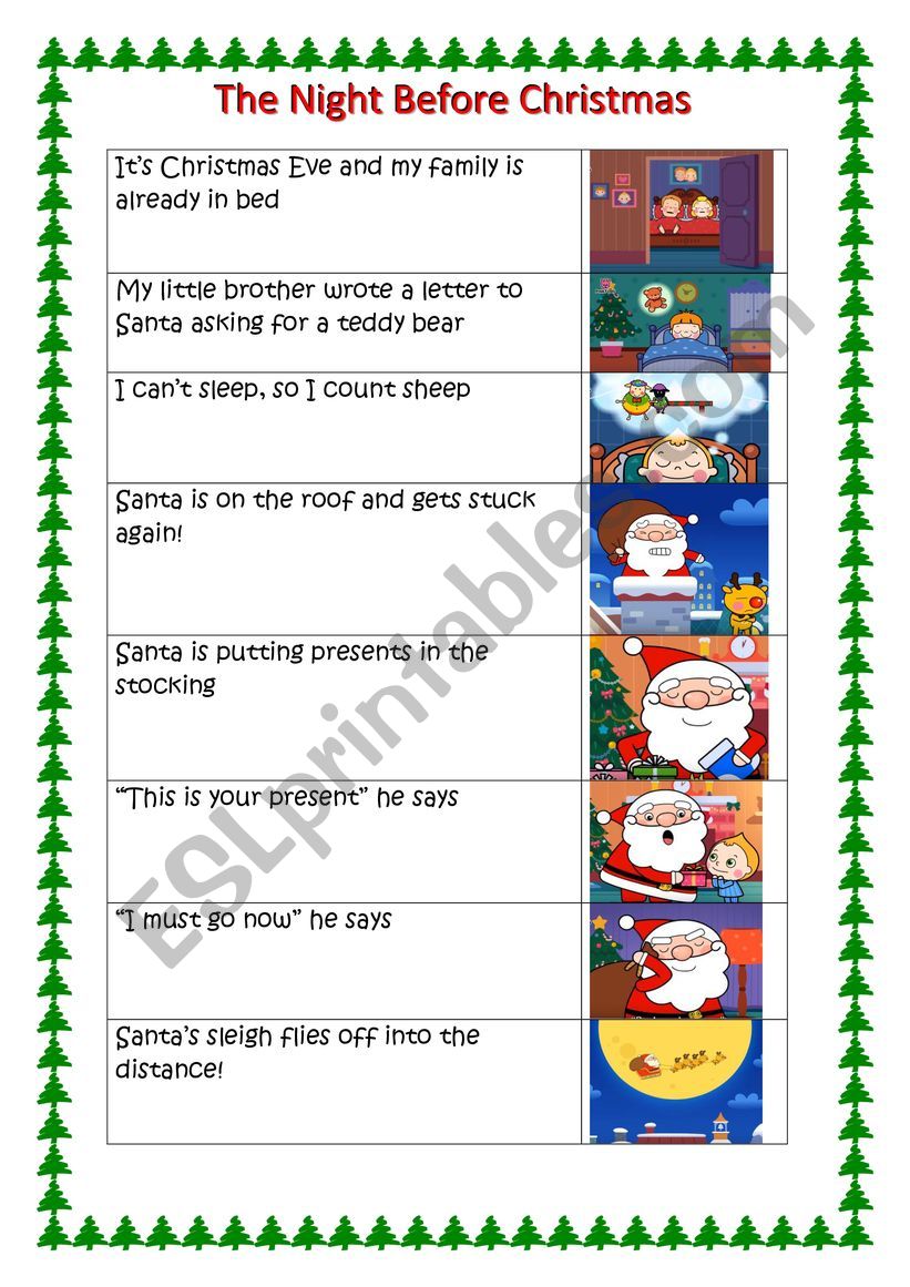 the night before christmas worksheet