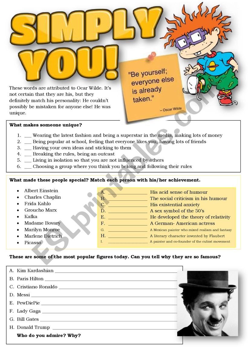 SIMPLY YOU worksheet