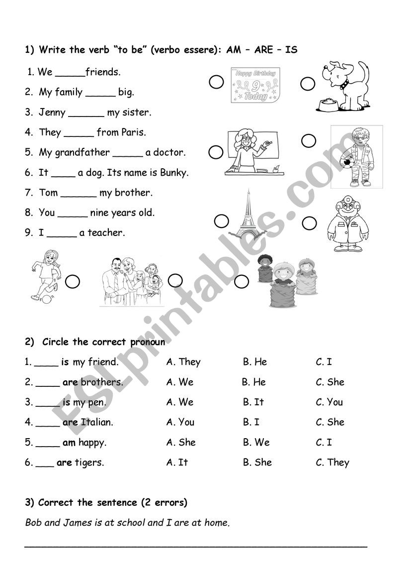 VERB TO BE and PERSONAL PRONOUNS