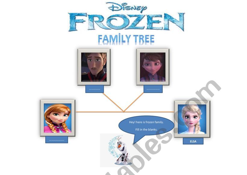 Frozen familytree worksheet