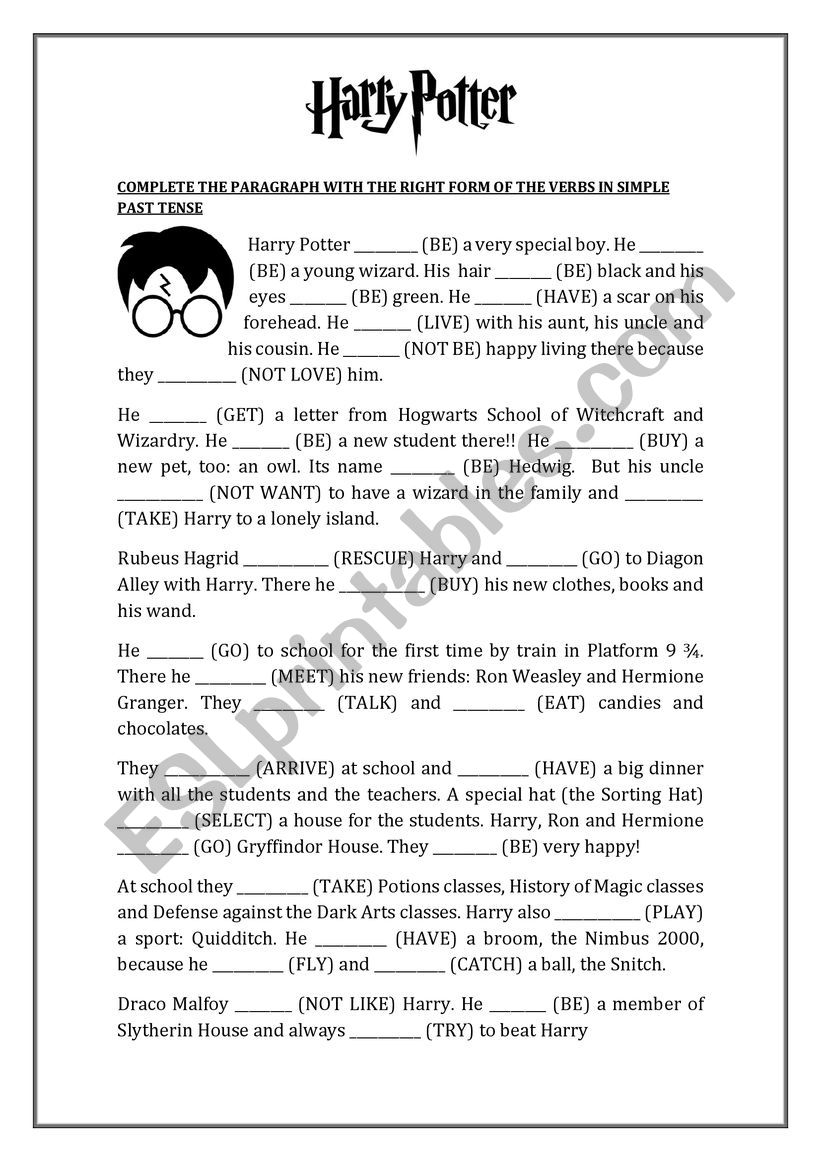 past tense  worksheet