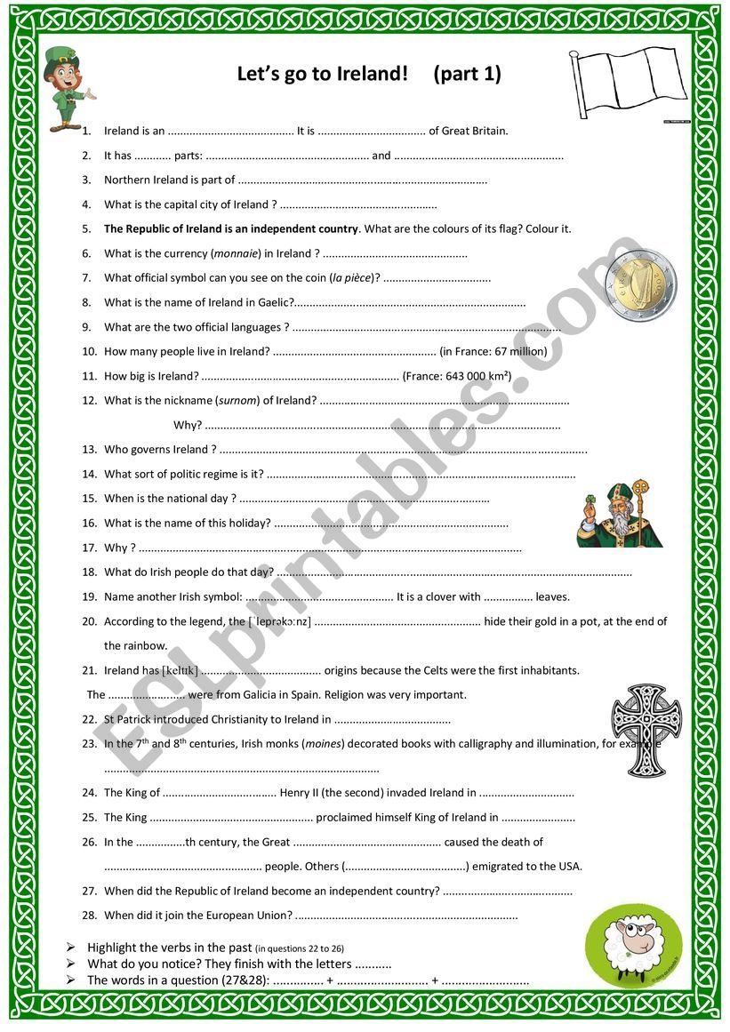 Ireland Quiz worksheet
