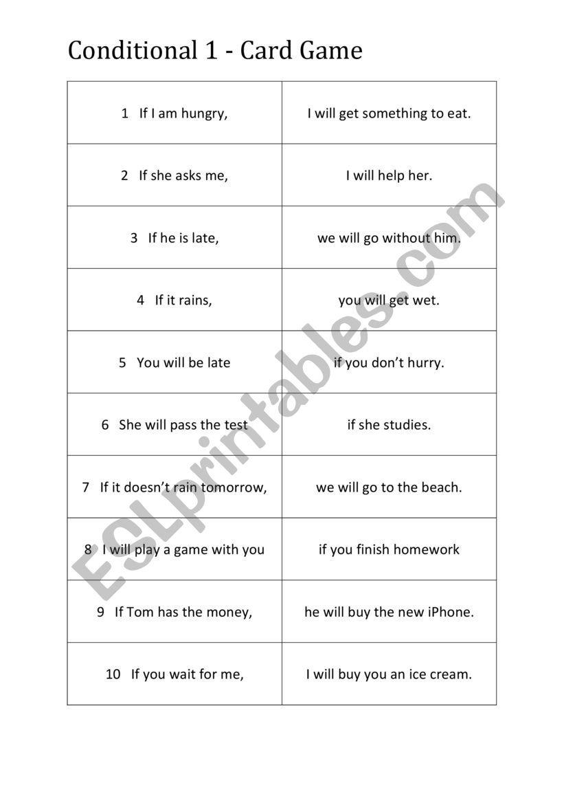 Conditional 1 - Find your partner game