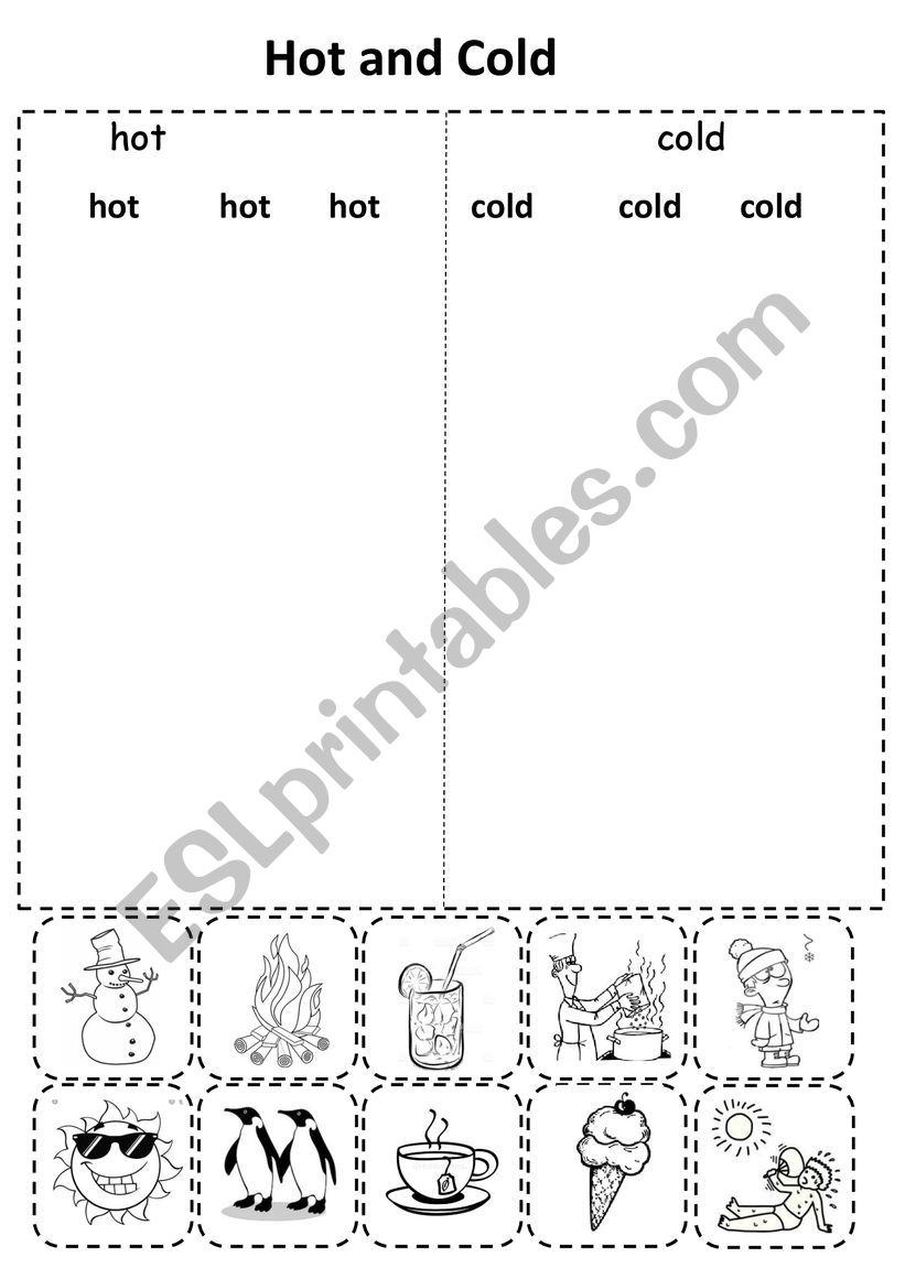Hot And Cold worksheet
