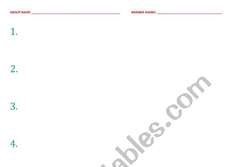 Transportation Poem - Group Activity Worksheet