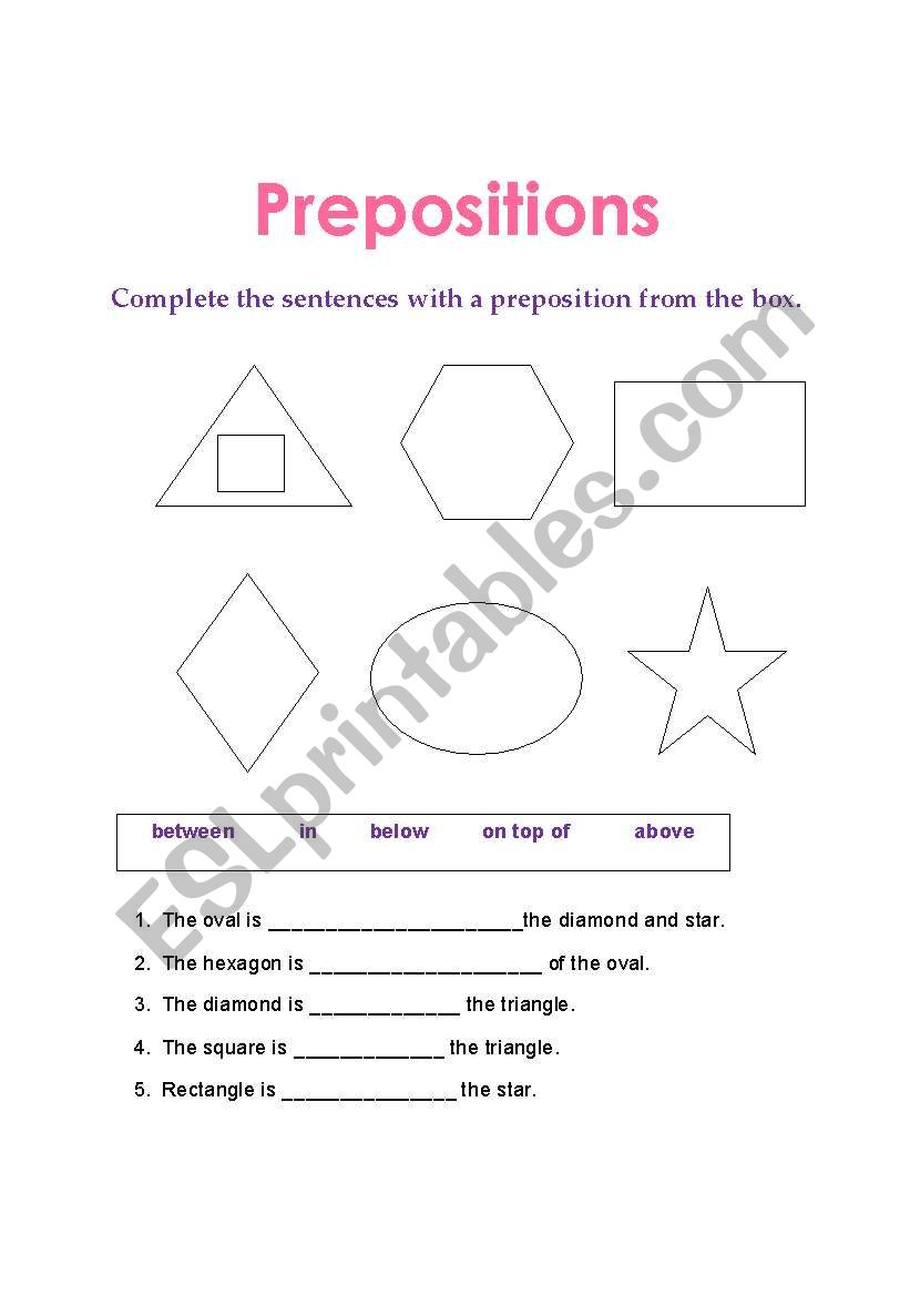 prepositions for kids worksheet