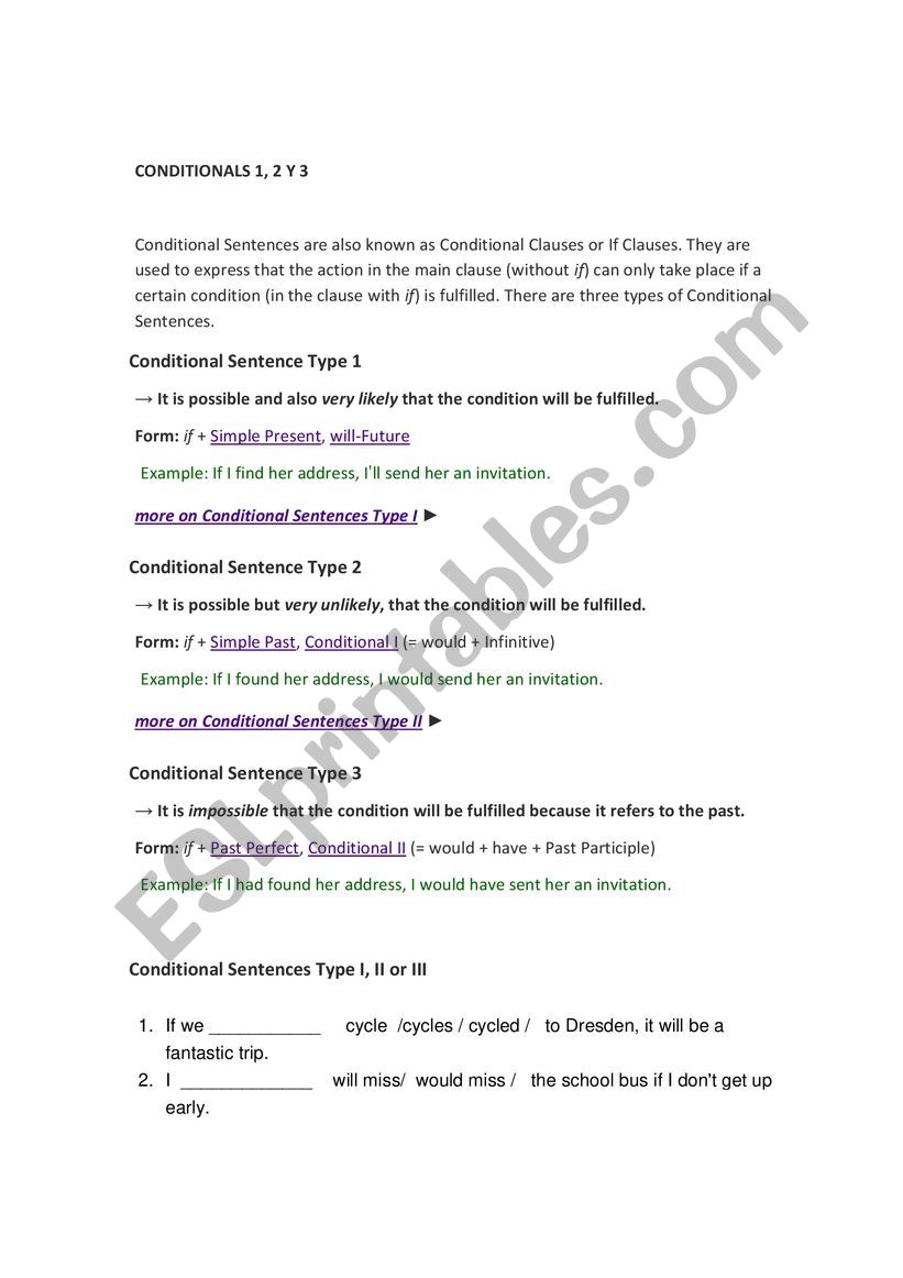 conditional worksheet