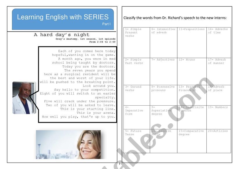 Learn English with GreyÂ´s Anatomy