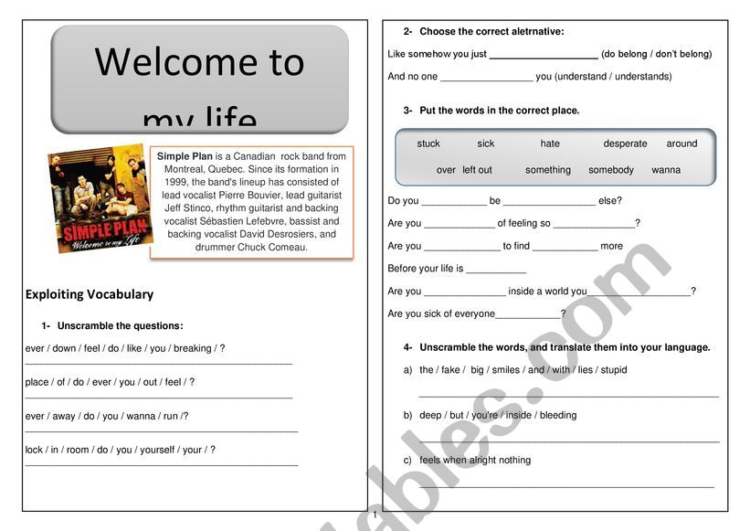 Welcome to my life (Simple Plan)