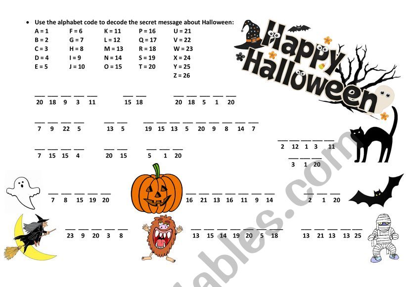 Halloween worksheet