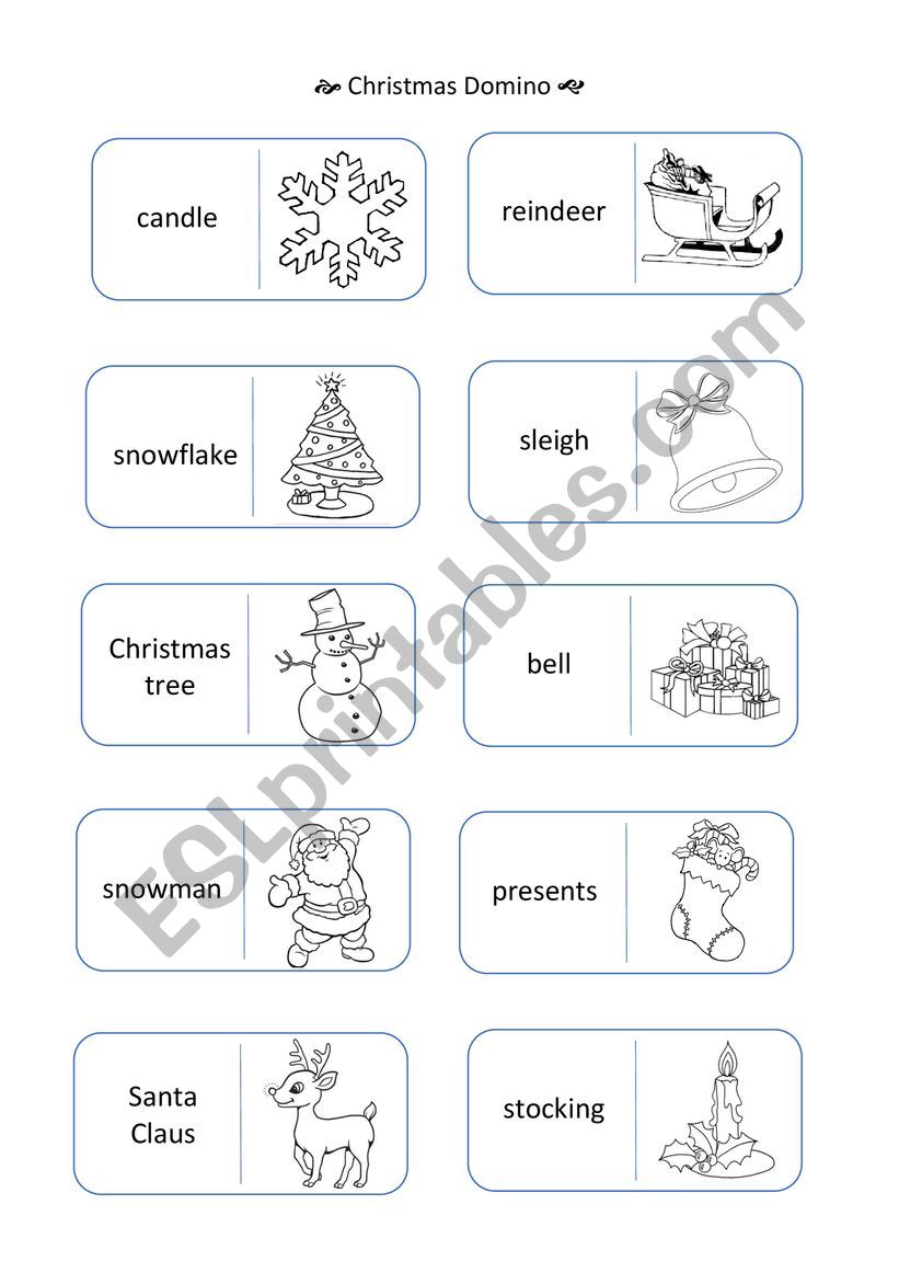 Christmas Domino worksheet