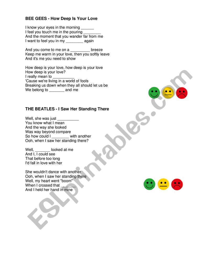 Bee Gees worksheet