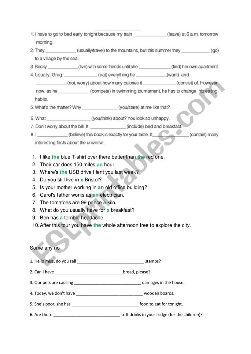 11. grade exam worksheet