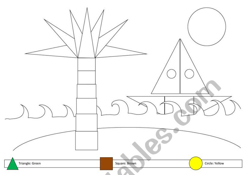 Basic shapes. Triangle, Square and Circle 