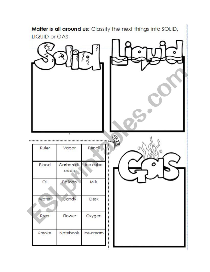 States of Matter  worksheet