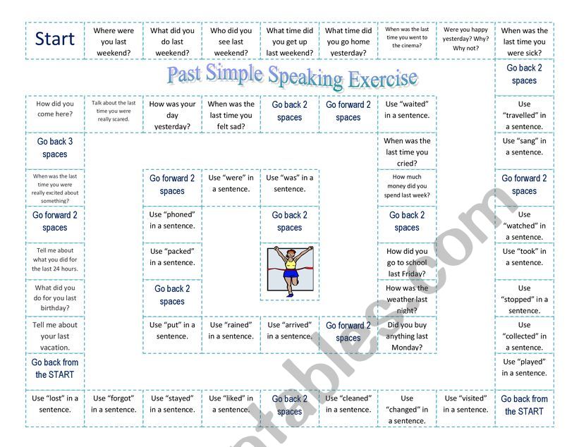 Past Simple Board Game worksheet