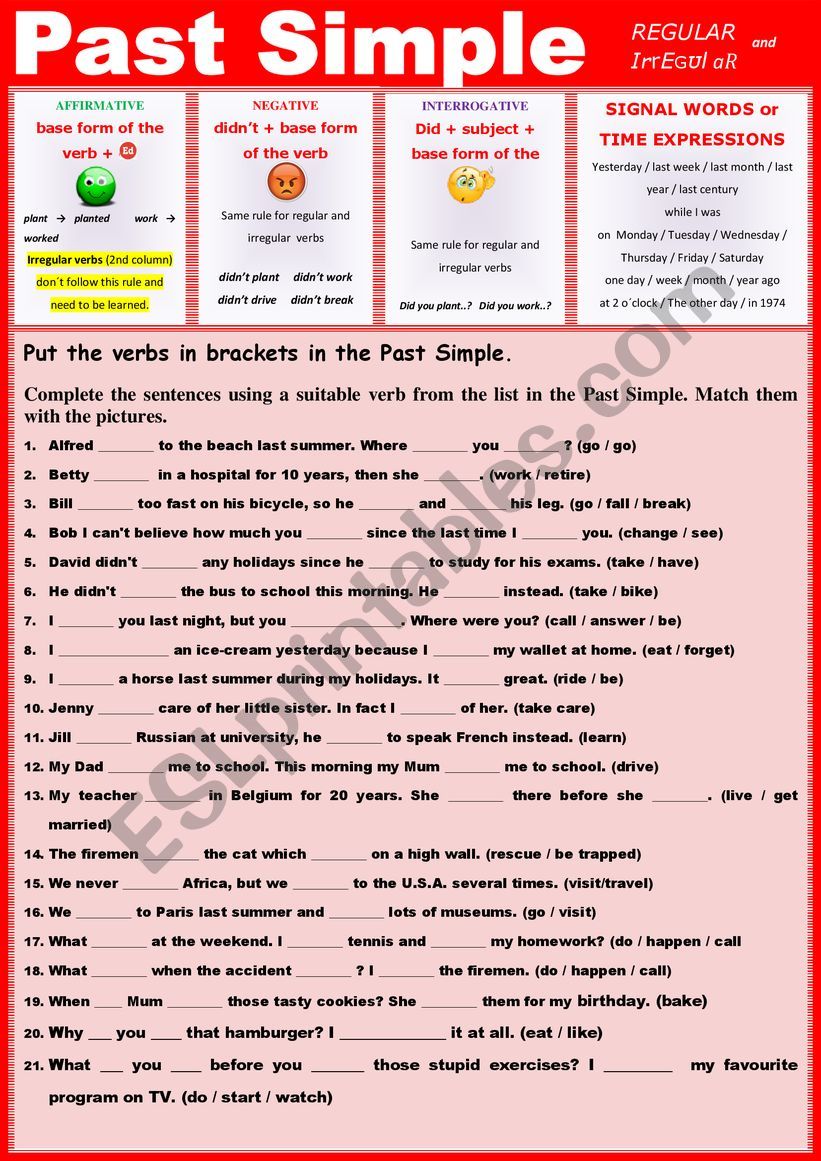  PAST SIMPLE Practice Regular and Irregular