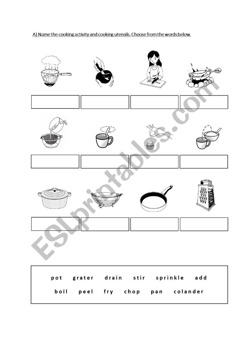 Cooking Verb and Kitchen Utensils