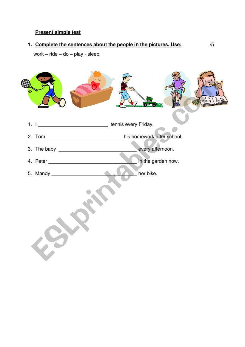 Present simple worksheet