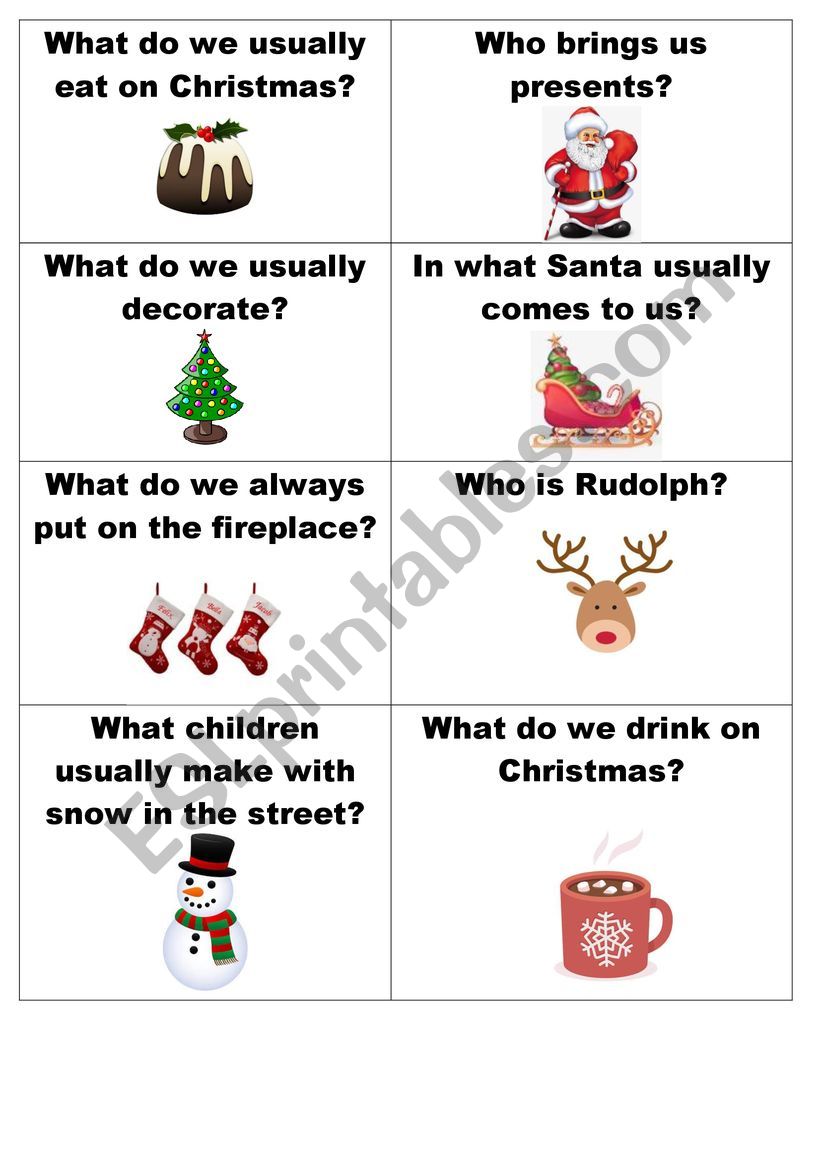 Christmas quiz worksheet