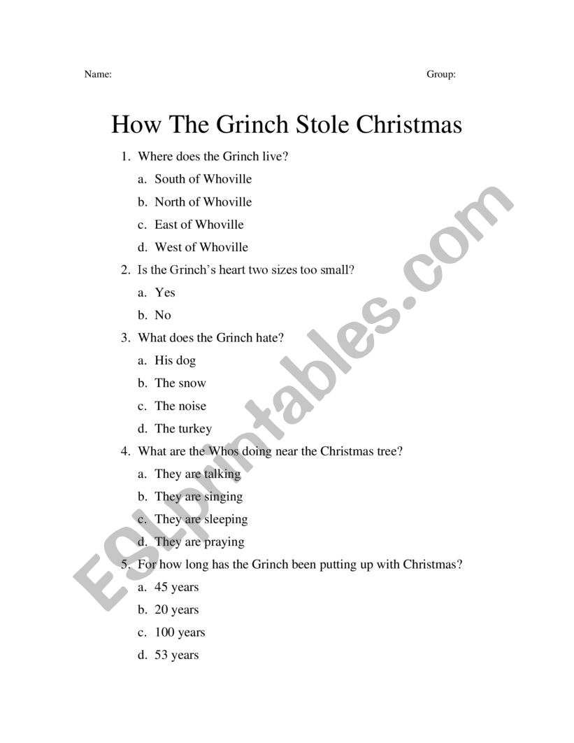 How the Grinch Stole Christmas