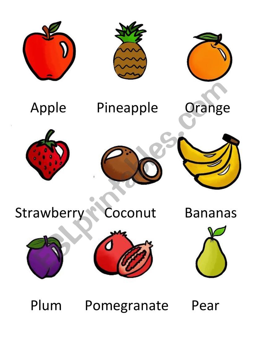 Fruit Flashcard worksheet