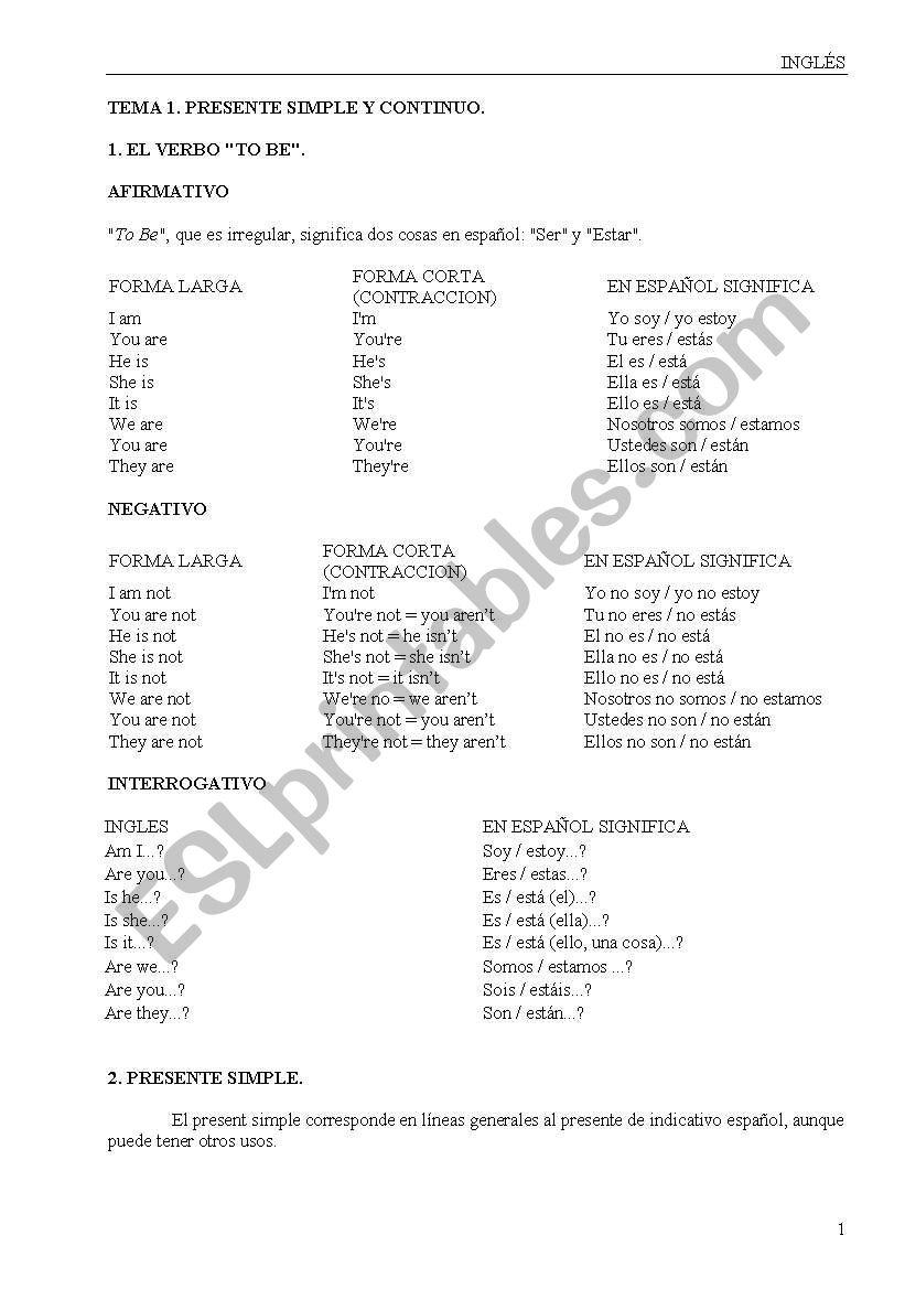 All verb tenses worksheet