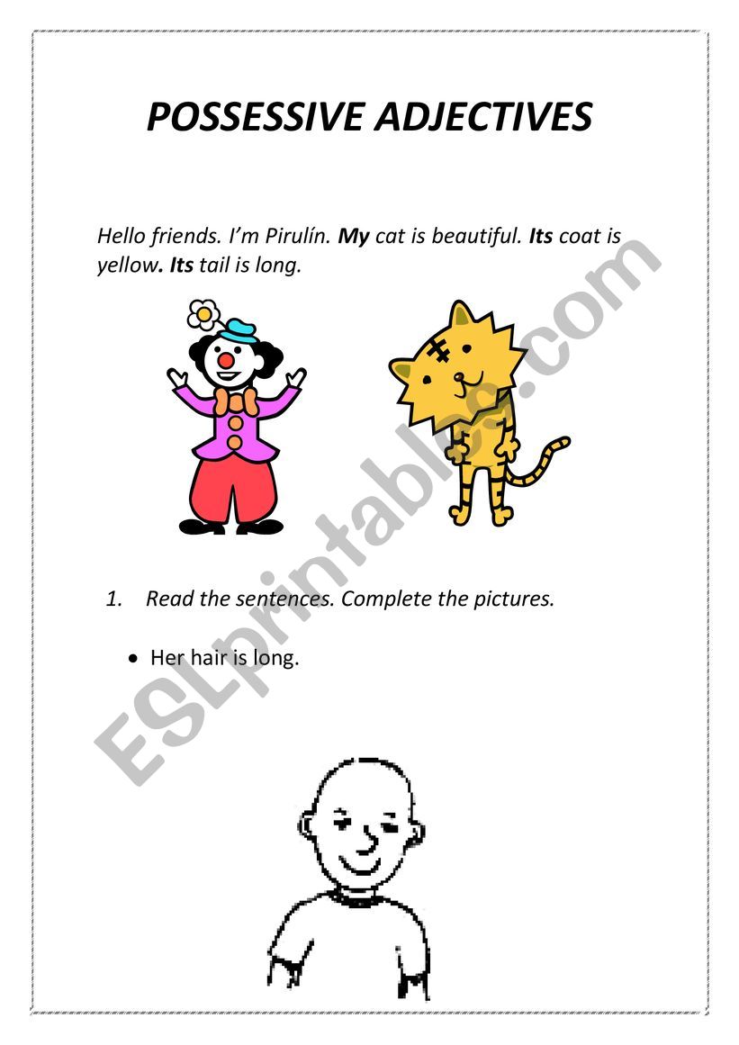 Possessive adjectives worksheet