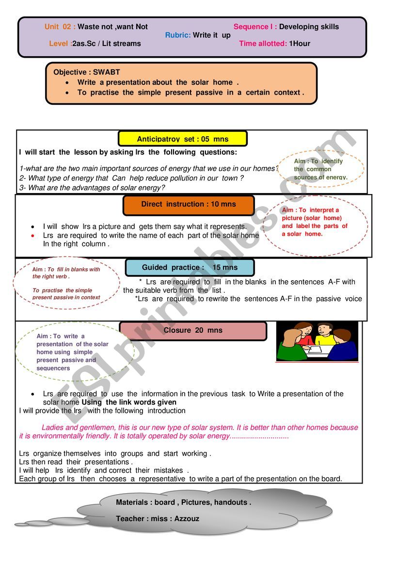 Solar  home worksheet