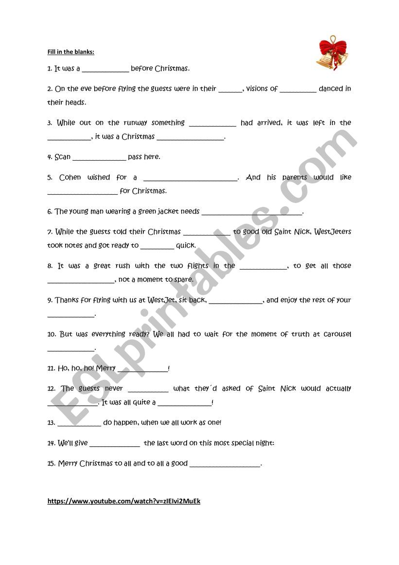 Christmas Miracle video worksheet