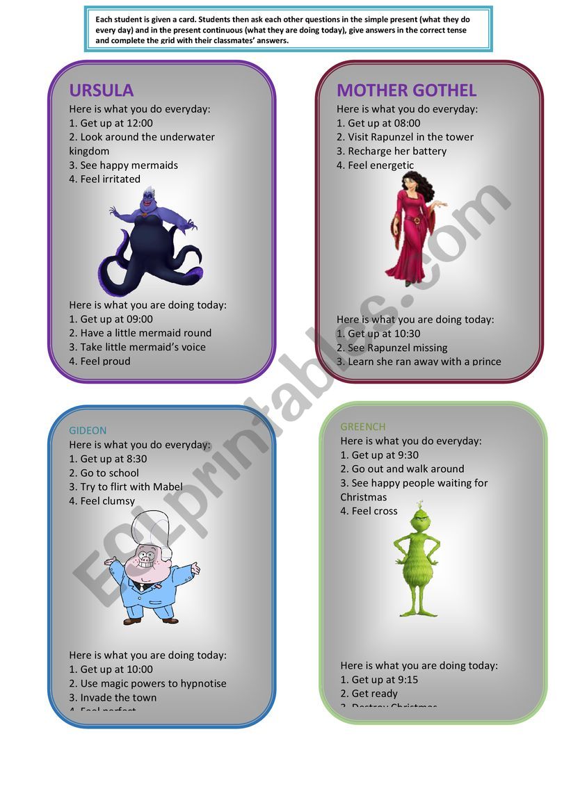 Villain Role play II worksheet