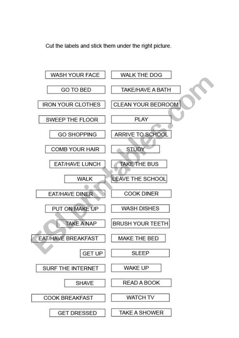 Daily Routine worksheet
