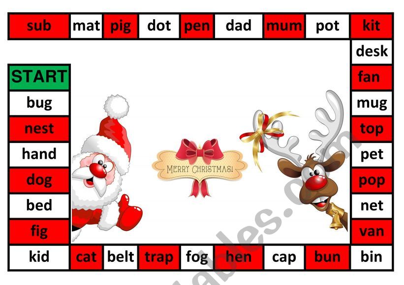 Phonics, Reading game: short vowels, oo, ck, ng, c