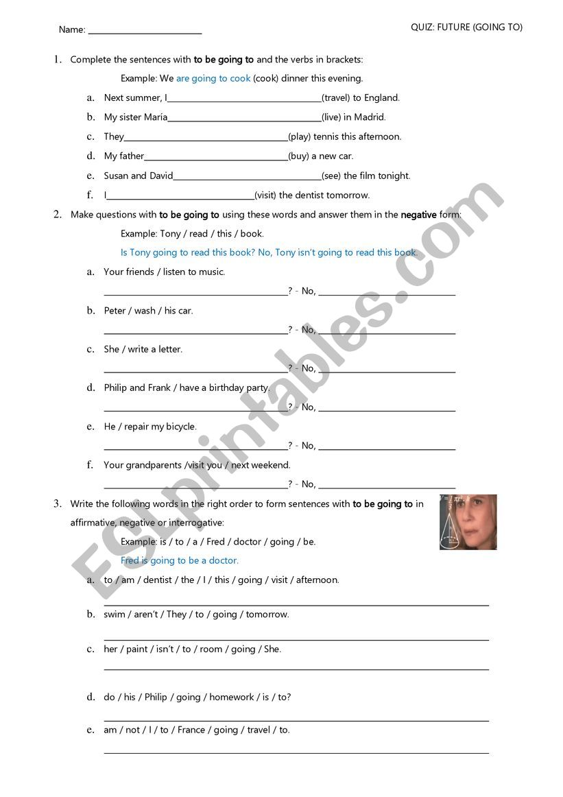 Future (going to) QUIZ  worksheet