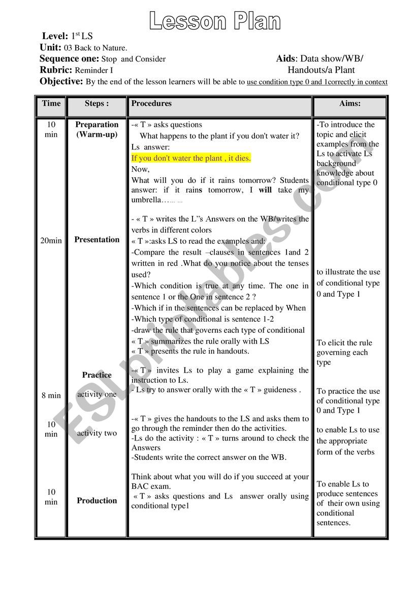 back to nature worksheet